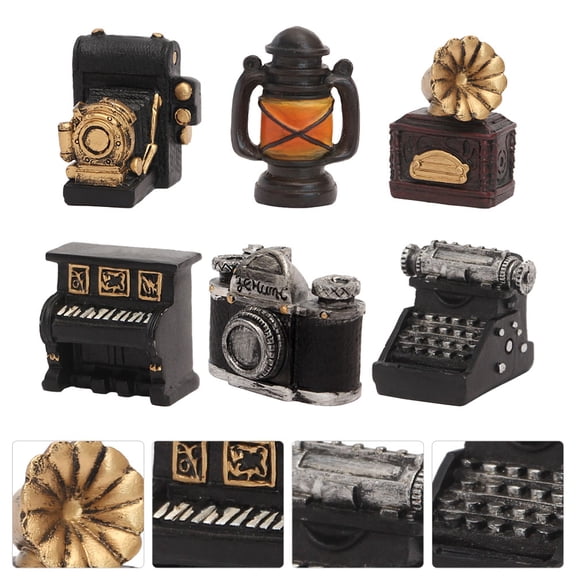 OHOIOLLA Mini Vintage Resin Camera Decoration Landscape Home Decor 6 Pieces