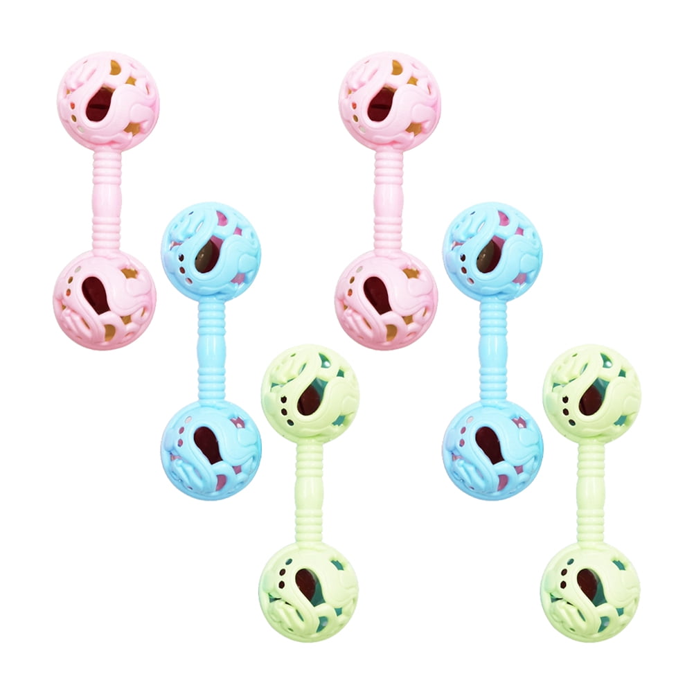 OHOIOLLA 6pcs Rattle Adorable Hand Crank Dumbbell Design For Sensory ...