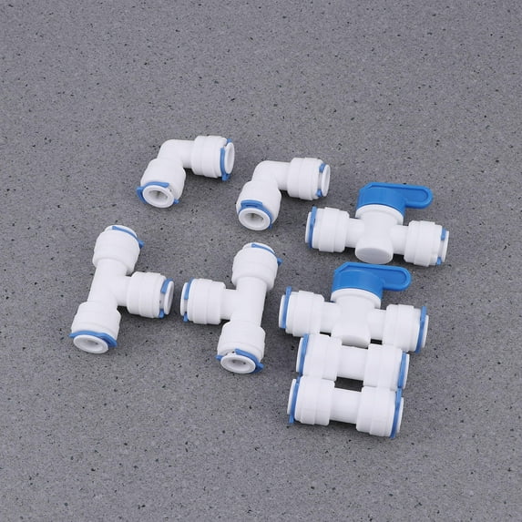 OHOIOLLA 8Pcs Push To Connect Tube Fitting Assorted Color Plastic Water Tube Fitting Set For Water Pipe Joint