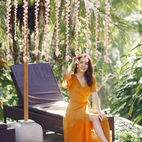 OHOIOLLA Artificial Cherry Blossom Flower Vine 1Set Pink Fake Flowers Hangers Valentine's Day Wreath DIY