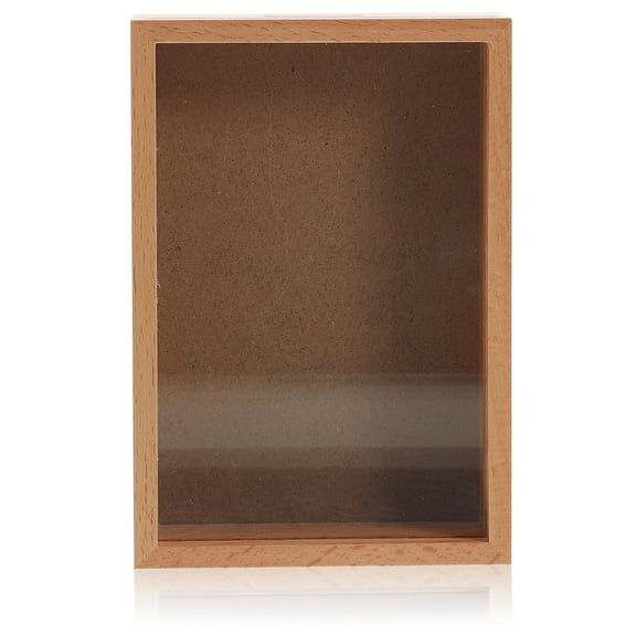 OHOIOLLA Compact Wood Money Box with Transparent Window and Picture Frame for Storage