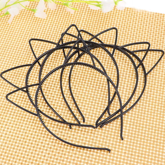 OHOIOLLA Cat Ear Headbands Black Plastic for Decor Cosplay Party Accessories 18Pcs