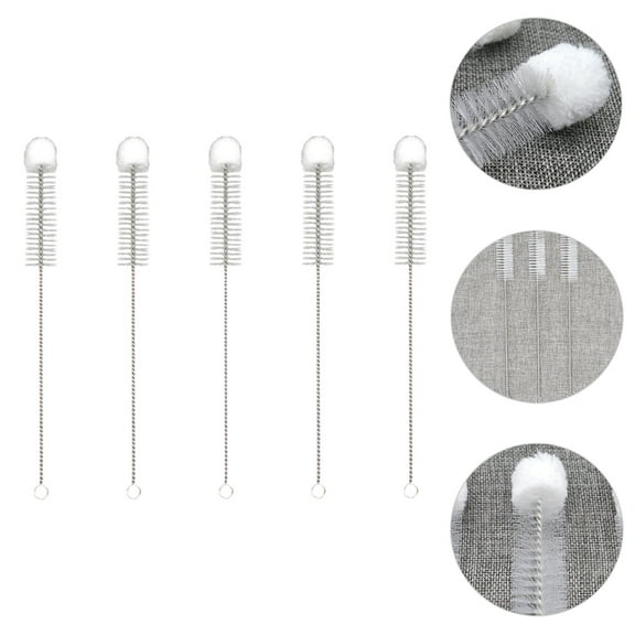 OHOIOLLA Cotton Softy Tip Nylon Brush 5Pcs for Narrow Neck Bottle and Flask Cleaning