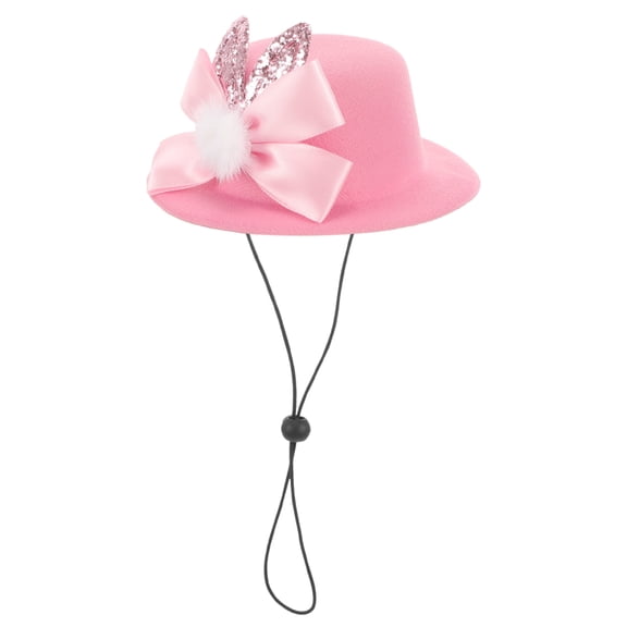 OHOIOLLA Pink Easter Pet Hat with Adjustable Strap Bunny Ears for Dog and Cat Festival Dressing