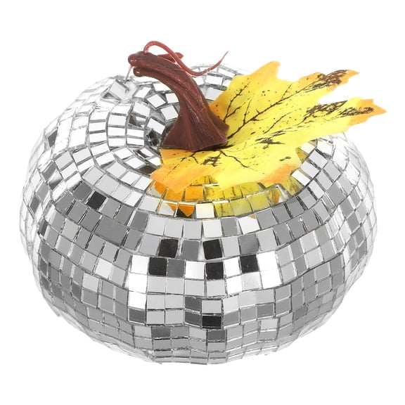 OHOIOLLA Silver Mirror Pumpkin Figurine Table Ornament for Home