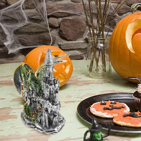 OHOIOLLA Castle Dragon Resin Multi-Colored Indoor Party Decoration 1 Pack