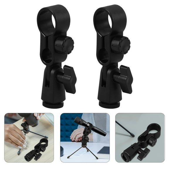 OHOIOLLA Mic Stand Clips 2Pcs Microphone Holders Black for Karaoke 10.0X4.0X3.0in