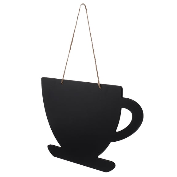 OHOIOLLA Mini Hanging Coffee Cup Shape Black Chalkboard with Lanyard 1 Pc