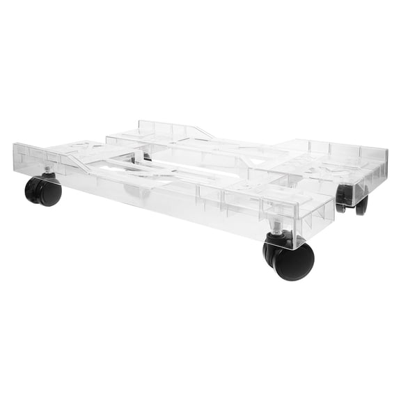 OHOIOLLA White Mobile CPU Stand with 360 Degree Rotating Wheels Adjustable Under Desk Pc Holder