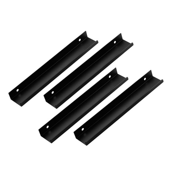 OHOIOLLA Modern Cabinet Pull 4Pcs Black Metal Rectangular Handles for Furniture Hardware 7.9x1.1x0.7in