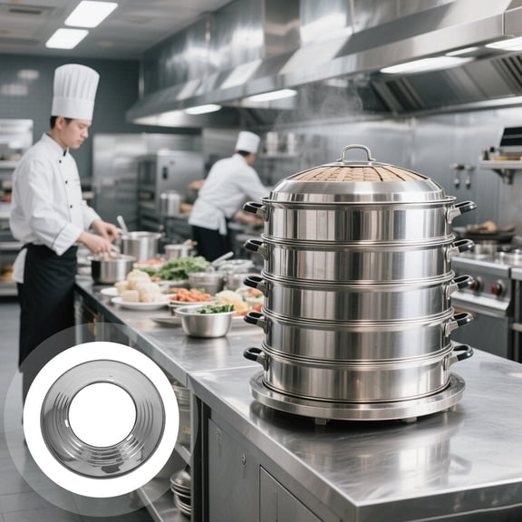OHOIOLLA Plated Silver Stainless Steel Steamer Pot Ring Multi-Functional Kitchen