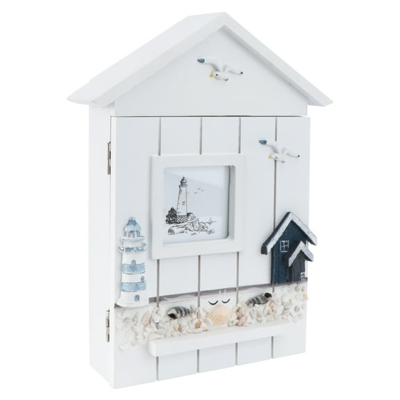 OHOIOLLA Storage Box with Lock 1Pcs Wall Mounted 29.3X18X5In Wood Multi Color