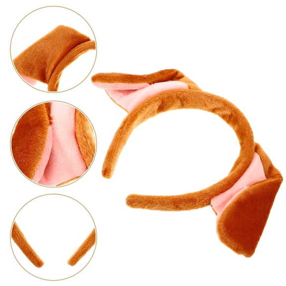 OHOIOLLA Durable Stretchy Dog Ears Hairband Yellow Cloth Headdress for Fun Photos 1Pc