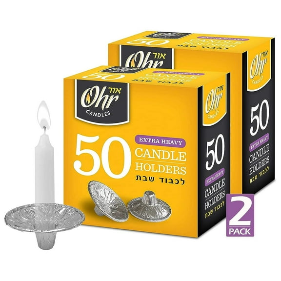 OHR Extra Heavy Disposable Aluminium Candle Holder, Drip Cup Bobeches - 2 Pack - 100 Pieces
