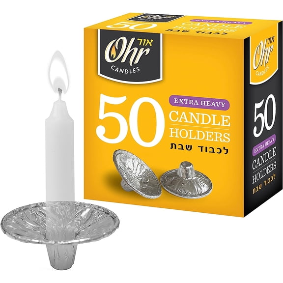 OHR Extra Heavy Disposable Aluminium Foil Candle Holder, Drip Cup Bobeches 50 Pack