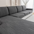 thumbnail image 1 of OHSIO Sectional Couch Covers, Wear Resistant Stretch Sofa Covers Washable Couch Cushion Covers Anti Slip Furniture Protector Slipcovers for Pets (1 Piece Armrest Cover, Dark Gray, Ripple Stripe), 1 of 7