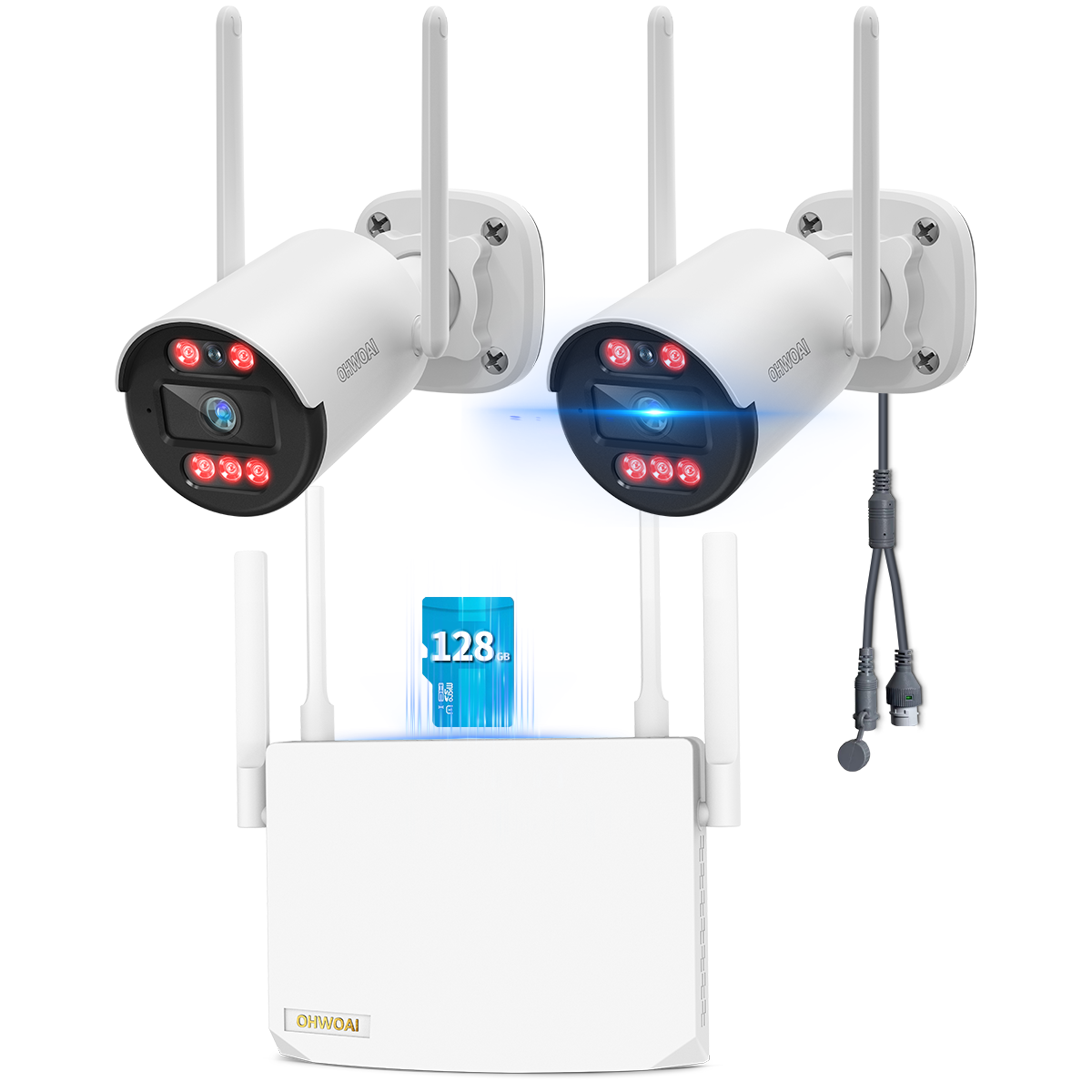 OHWOAI 130°Wide Angle View Security Camera Wireless System,WIFI Cameras ...