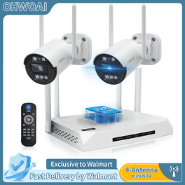 OHWOAI Security Camera Wireless System,WIFI Cameras with 130°Wide
