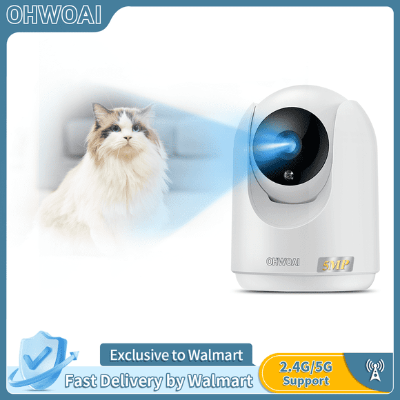 OHWOAI 2.4G/5Ghz Baby Monitor with Camera and Audio,Nanny Cam,5MP Pan/Tilt Indoor Wireless Security Camera