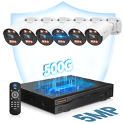 OHWOAI 5MP Super HD CCTV Camera System Outdoor, DVR Surveillance Cameras with 80ft IR Night Vision