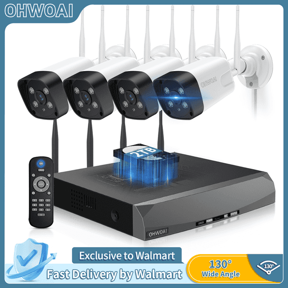 OHWOAI Wireless Outdoor Security Camera System with 2-Way Audio, 5MP Wifi Video Secuirty Cameras