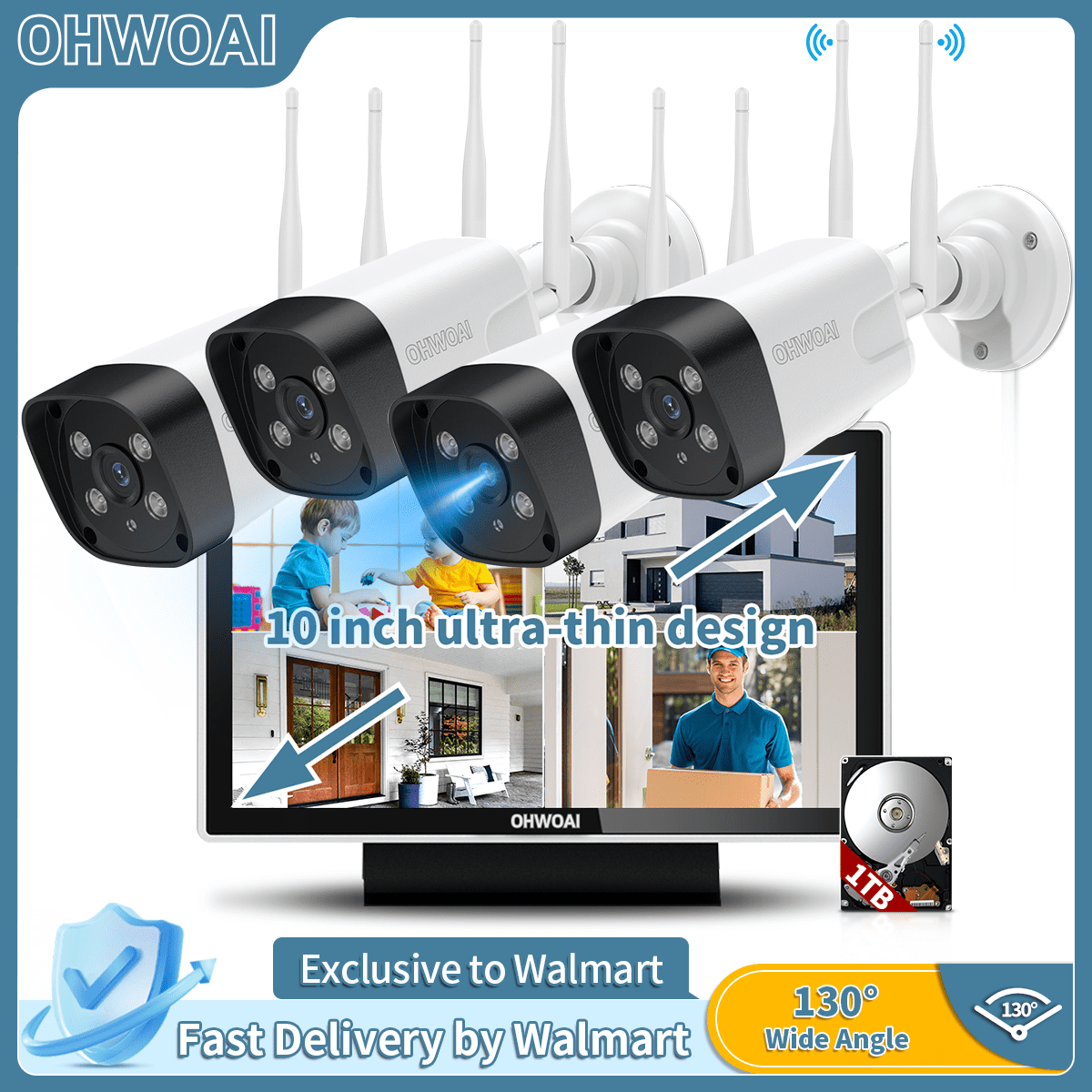 IPC 360 Home 10x Zoom Four Lens WiFi Outdoor Waterproof Two Way Security Camera