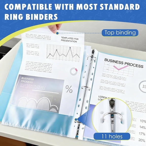 OHYEYE 500 Pack Clear Plastic Page, Sheet Protectors, Heavy Duty Clear Page Protectors for 3 Ring Binder, Top Loading Binder Sleeves, Fits A4 Paper 8.27 x 11.69 inch, Document Protector$$Office