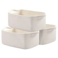 thumbnail image 1 of OIAHOMY Cotton Rope Storage Baskets | Decorative Storage Basket for Closet Storage, Home Organizing Bins and Nursery Decor | Cotton Rope Woven Baskets for Storage Shelf, Pure and White C104, 1 of 3