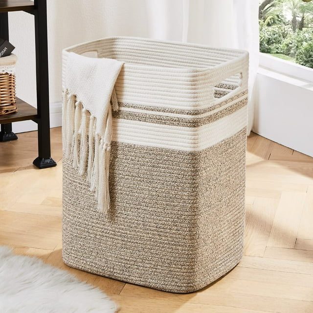 OIAHOMY Laundry HamperLaundry Basket,Tall Cotton Storage Basket with