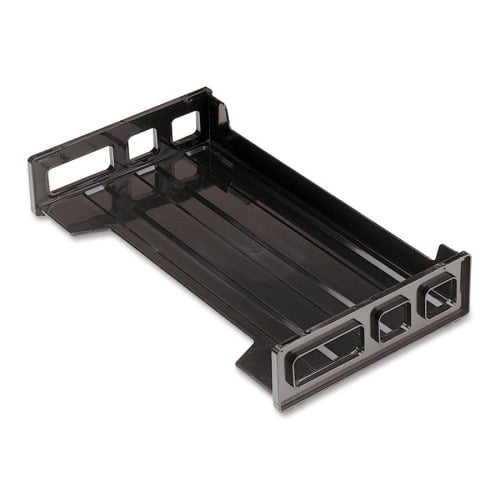 OIC Black Side-Loading Desk Trays 2.8" Height x 16.3" Width x 9" Depth - Desktop - Black - Plastic - 1Each