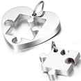 thumbnail image 1 of OIDEA 2PCS Stainless Steel Couples Love Heart Puzzle Pendant Necklace for  Men Women Mothers Day Valentines, 1 of 5