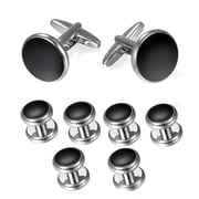 OIDEA 8pcs Mens Cuff Links Cufflinks Business Wedding Tuxedo Shirt Buttons Stud Set