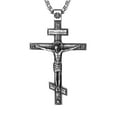 thumbnail image 1 of OIDEA Stainless Steel Orthodox Byzantine Crucifix Cross Pendant Necklace for Men Women Christian Jewelry Silver, 1 of 5