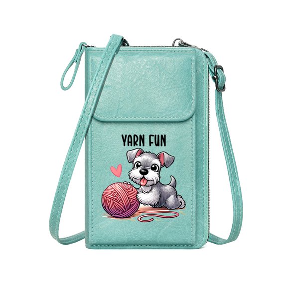 OIDERY Card Wallets Purse Personalized Small Bags with Pocket Pink yarn Cartoon-style puppy Playful expression Ideal Holiday Gift Perfect for Outfits