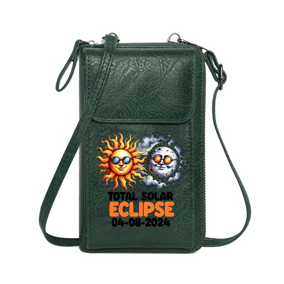 OIDERY Cell Phone Wallet Purses RFID Blocking Zipper Phone Wallet Eclipse Cartoonish Style Sunglasses Large Capacity Purse Gift Romantic Gifts for Wife Girlfriend