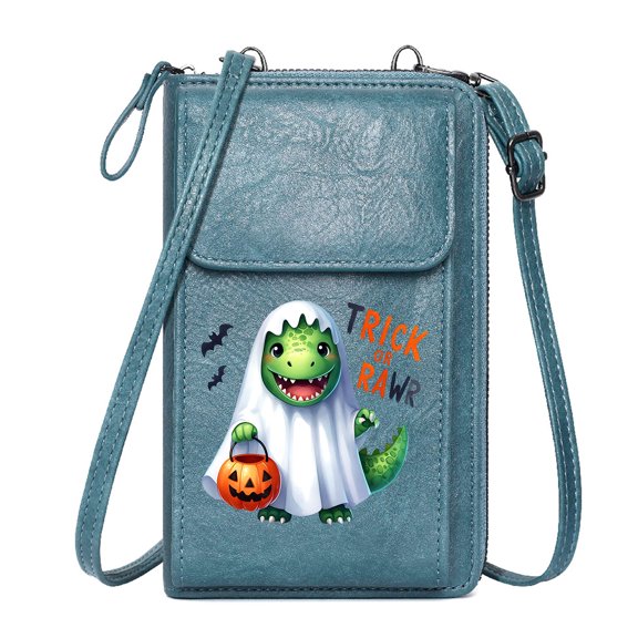 OIDERY Ladies Cell Phone Purse Phone Bags for Women Halloween Pumpkin Ghost Cemetery Witch Skeleton Bat Haunted Graduation Student Large Capacity Purse Gift