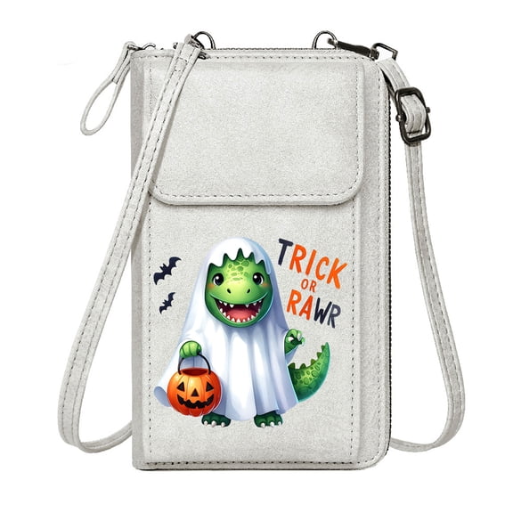 OIDERY Ladies Cell Phone Purse Phone Bags for Women Halloween Pumpkin Ghost Cemetery Witch Skeleton Bat Haunted Graduation Student Large Capacity Purse Gift