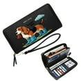 thumbnail image 1 of OIDERY Long Zippered Purse Wallet for Women Zipper Pocket Wallet for Women Rain Boots Basset Hound Rain Cloud Soft Texture Suitable for Women and Men, 1 of 10
