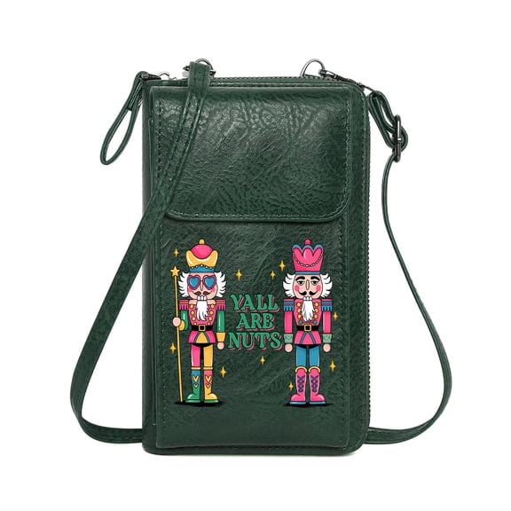 OIDERY Personalized Small Bags with Pocket Small Crossbody Bags Nutcrackers Festive Decorations Playful Phrase for Everyday Use or Gift Idea Long Purse for Gift