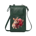 thumbnail image 1 of OIDERY RFID Blocking Zipper Phone Wallet Women's Clutch Purse solid black background illustrated rabbit bouquet of red roses Classic Outfit Cute Stylish Elegant Accessory, 1 of 12