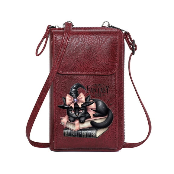 OIDERY Small Crossbody Bags Cell Phone Wallet Purses Cemetery Witch  Skeleton Bat Haunted Halloween Pumpkin Ghost Christmas Holiday Present Holiday Customized Gift