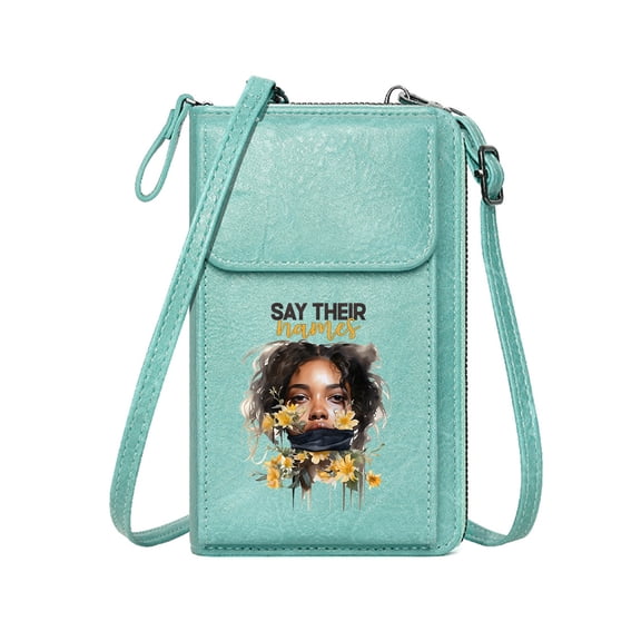 OIDERY Small Shoulder Bag Personalized Crossbody Wallets Floral Obscuration SAY THEIR NAMES Surreal Remembrance Travel Rfid Safe for Everyday Use or Gift Idea