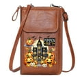 thumbnail image 1 of OIDERY Women ID Credit Card Case Lightweight Women's Shoulder Bag Bat Haunted Halloween Pumpkin Ghost Cemetery Witch  Skeleton Ideal Holiday Gift PU Leather Phone Bags, 1 of 12