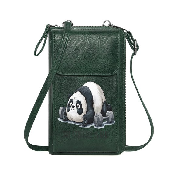 OIDERY Women ID Credit Card Case PU Leather Phone Purse Panda Fitness Struggle Large Capacity Purse Gift Travel Rfid Safe
