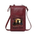 thumbnail image 1 of OIDERY Women Leather Crossbody Purse Zip Around Credit Card Bags Bat Haunted Halloween Pumpkin Ghost Cemetery Witch  Skeleton PU Leather Phone Bags Suitable for Everyday Use, 1 of 12