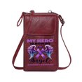 thumbnail image 1 of OIDERY Women's Clutch Purse Ladies Cell Phone Purse Angel Purple Ribbon Alzheimer's Awareness Holiday Customized Gift Perfect for Printed Present, 1 of 12