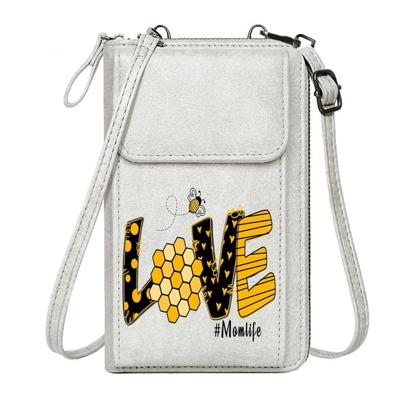 OIDERY Women's Clutch Purse Zipper Womens Wallet Bee LOVE Honeycomb Classic Outfit Large Capacity Purse Gift