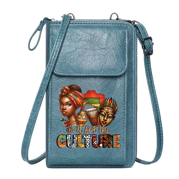 OIDERY Women’s RFID Clutch Purse Women ID Credit Card Case African Culture Vibrant Patterns Cultural Symbols Printed Gift Adjustable Strap