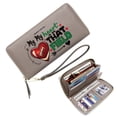 thumbnail image 1 of OIDERY Zipper Pocket Wallet for Women Removable Wrist Strap Wallet for Women Graphic Design Heart Field Football Heart Suitable for Everyday Use Best Thanksgiving Gift for Women, 1 of 10