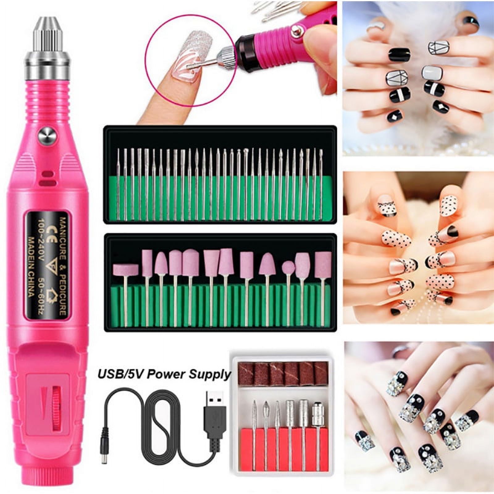 OIENS 48pc Electric Nail Drill, Portable Nail Drills for Acrylic Nails